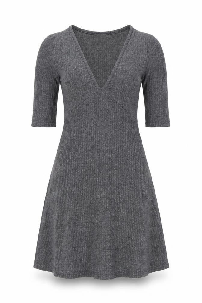 Sparkle & Fade Women’s Grey Knit A-Line Stretch Dress XS