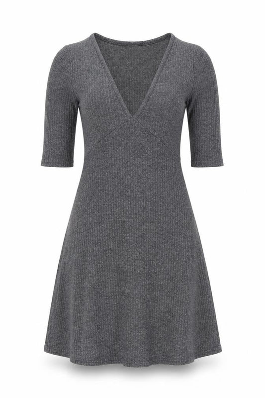 Sparkle & Fade Women’s Grey Knit A-Line Stretch Dress XS