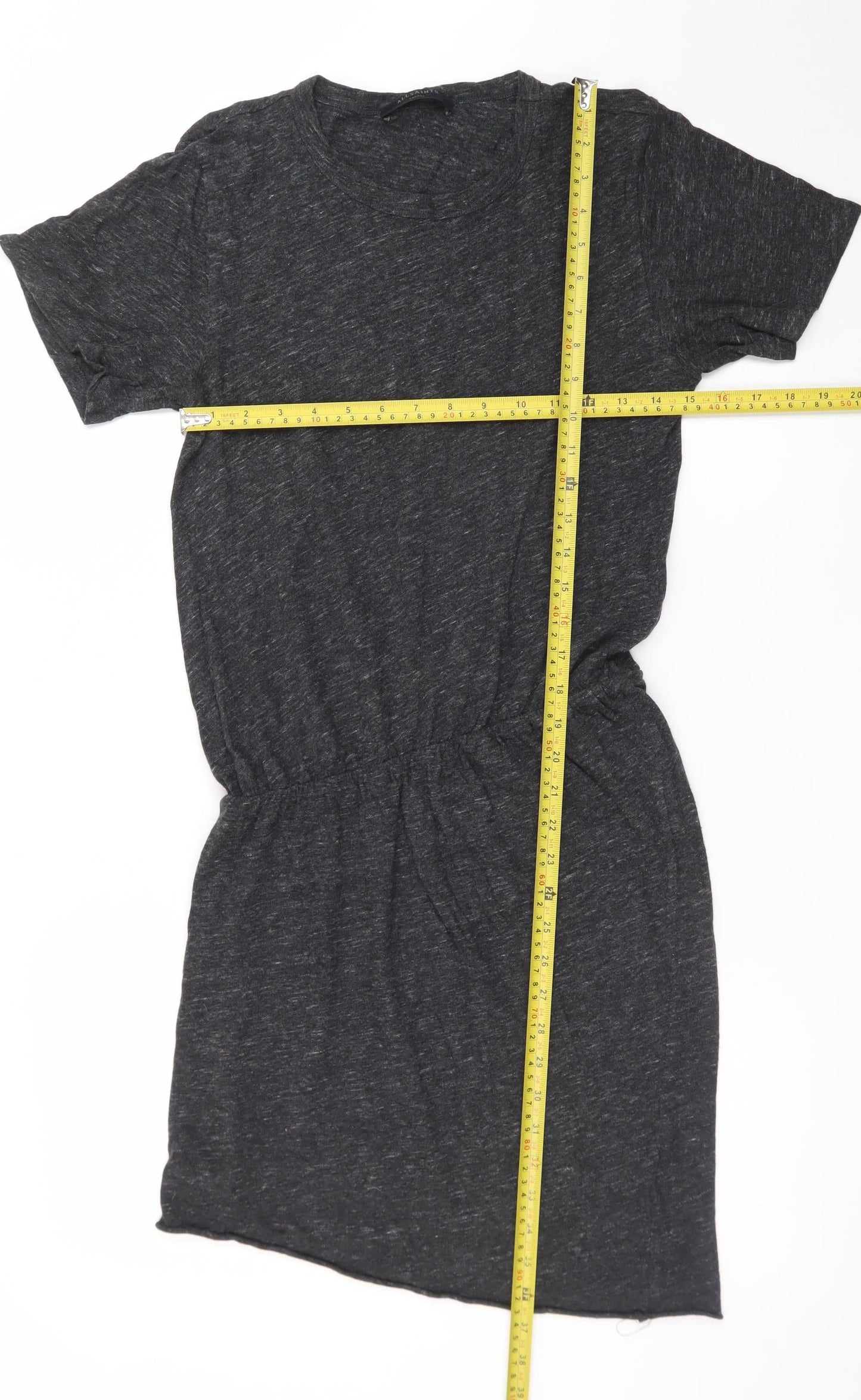 AllSaints Women's Grey Short Sleeve T-Shirt Dress Size S