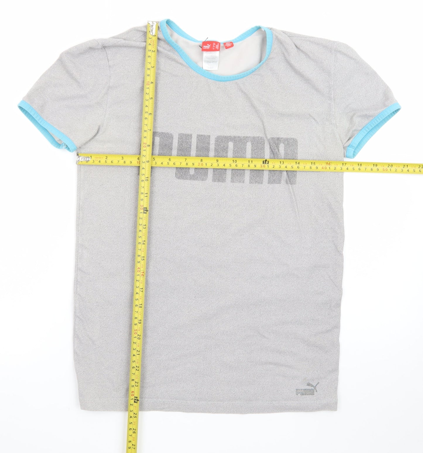 Puma Men's Grey Short Sleeve Crew Neck Logo T-Shirt Size M