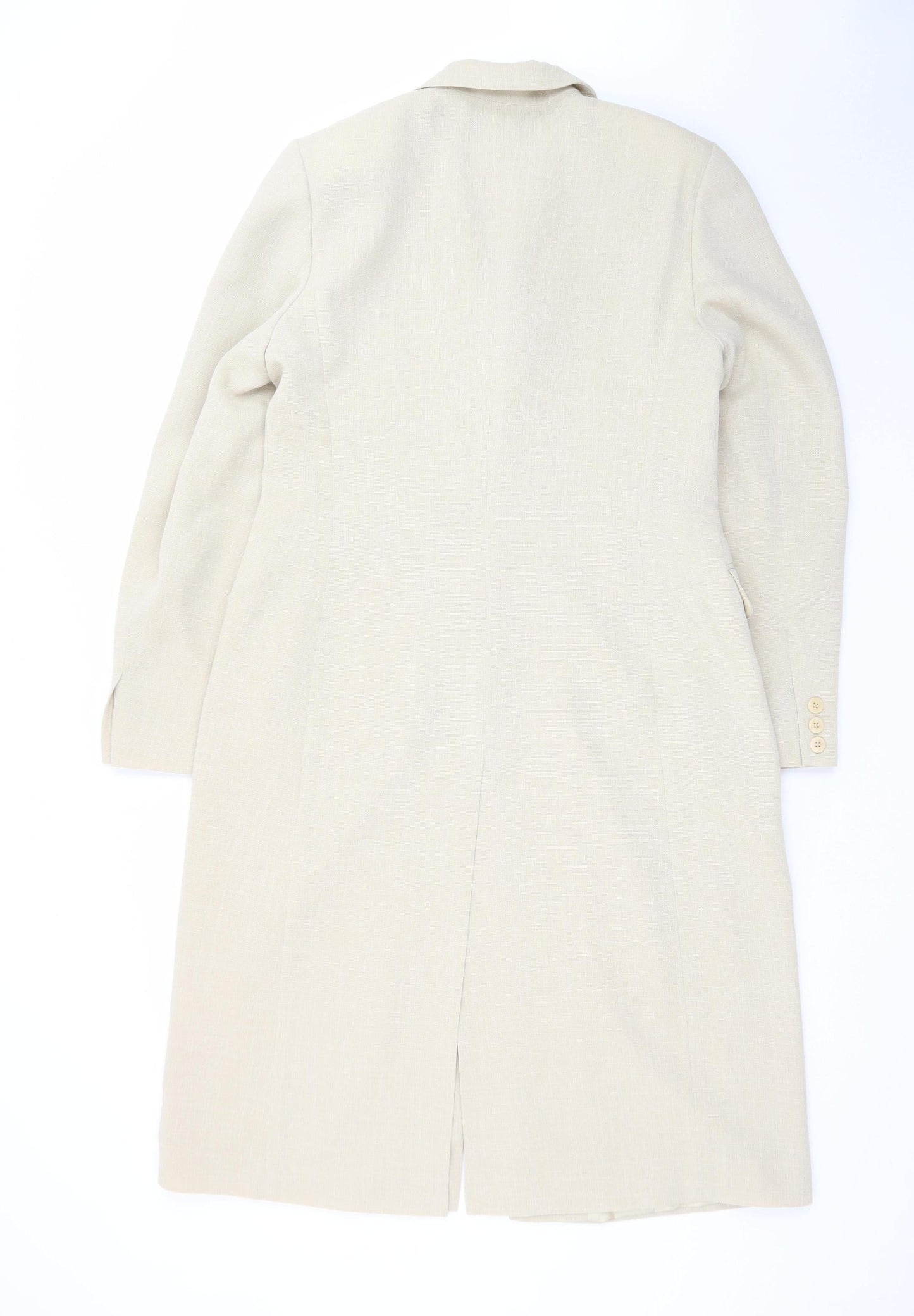 Planet Women Beige Size 12 Long Sleeve Collared Jacket Dress