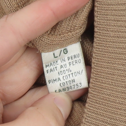 Fairway & Greene Men's Beige Cotton V-Neck Golf Vest L