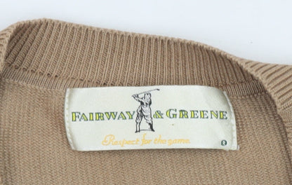 Fairway & Greene Men's Beige Cotton V-Neck Golf Vest L