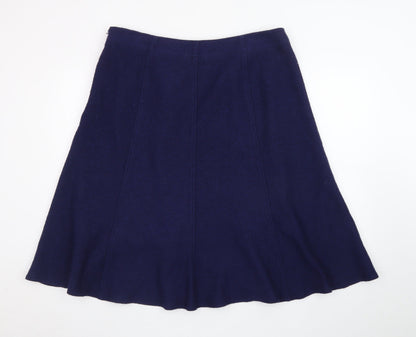 Marks and Spencer Per Una Womens Navy A-Line Midi Skirt Size 16 Wool Blend
