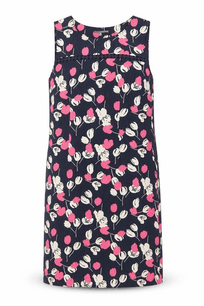 Laura Ashley Women's Multicoloured Floral Cotton Sleeveless Shift Dress UK 10