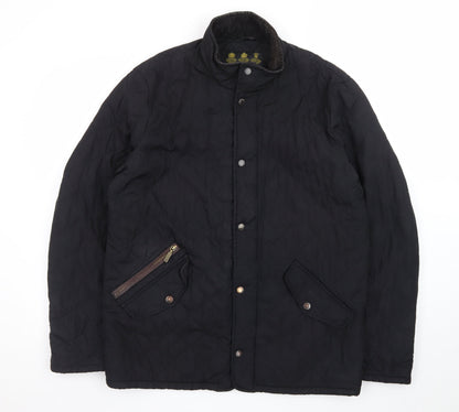 Barbour Men's Black Quilted Jacket Size M Water Resistant Classic Style