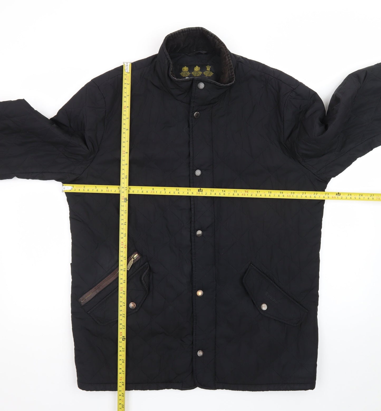 Barbour Men's Black Quilted Jacket Size M Water Resistant Classic Style