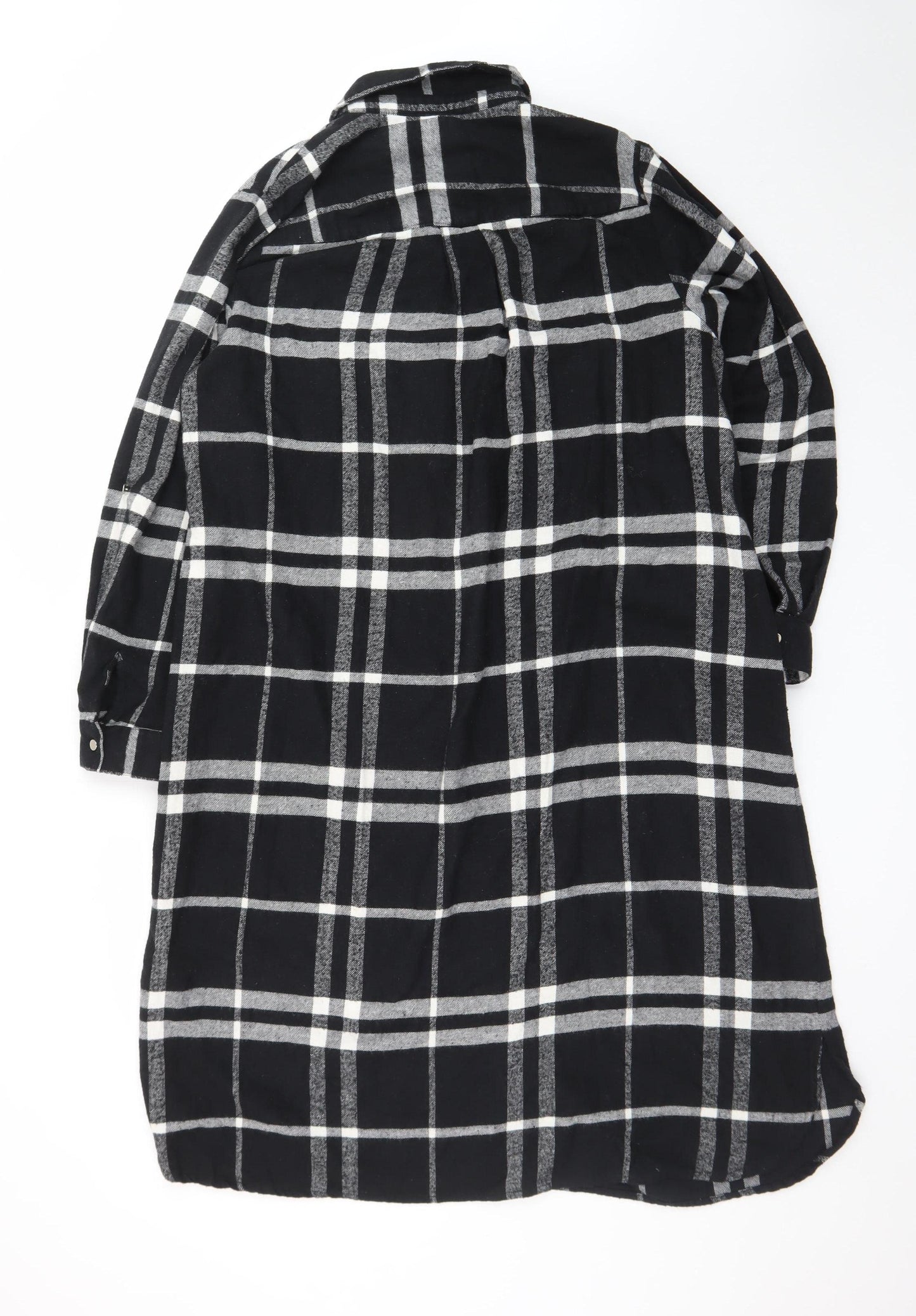 Yours Women’s Black Check Long Sleeve Shirt Dress Size 18