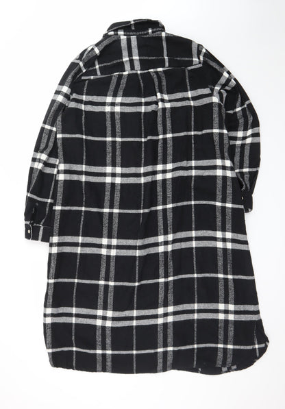 Yours Women’s Black Check Long Sleeve Shirt Dress Size 18