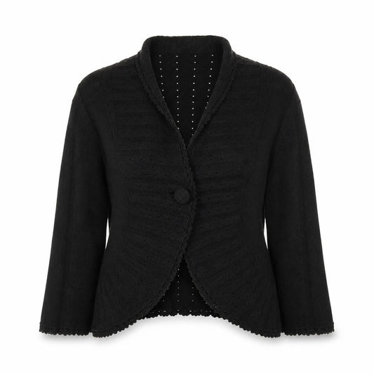 Precis Petite Women's Black Cotton Blend Cardigan L