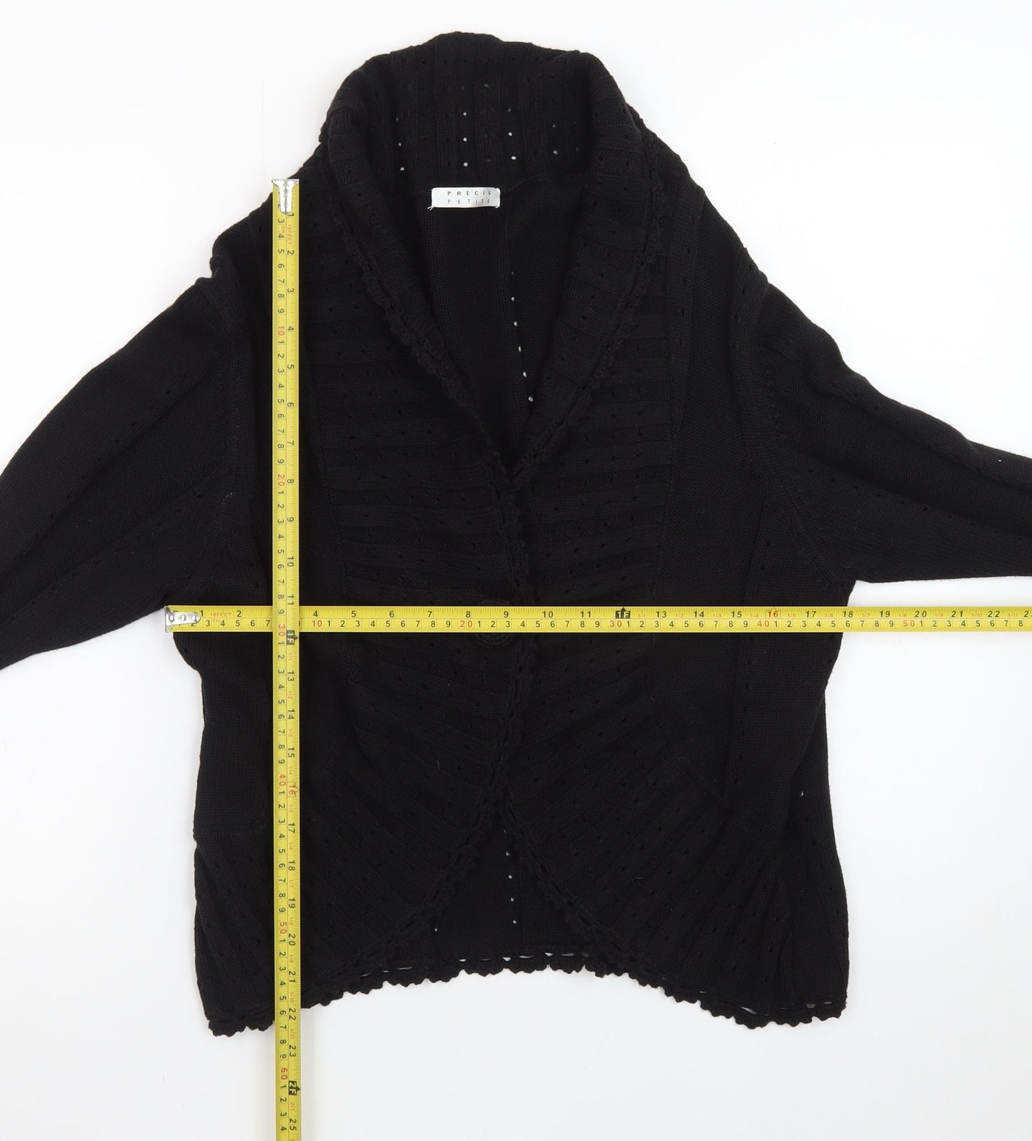 Precis Petite Women's Black Cotton Blend Cardigan L