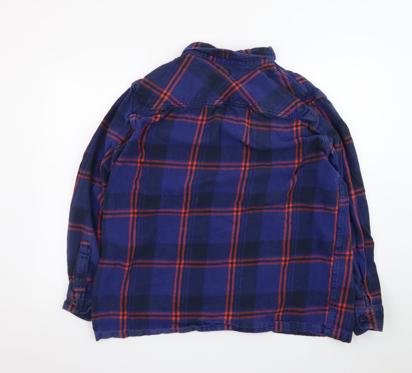 Jacamo Men's Blue Plaid Flannel Button-Up Shirt XL
