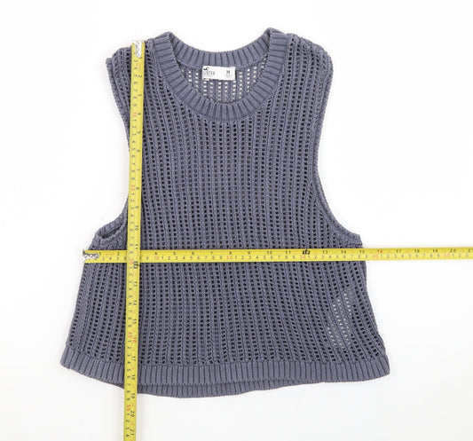 Hollister Womens Blue Knit Cropped Tank Top Size M