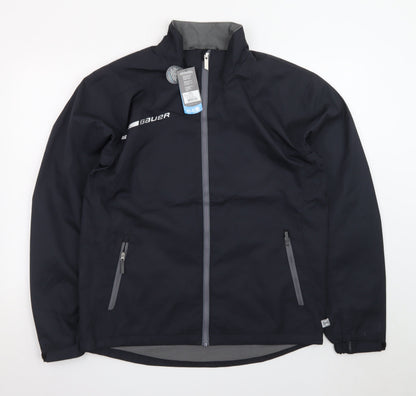 Bauer Men's Black Softshell Hockey Jacket Size S Windproof Water Resistant