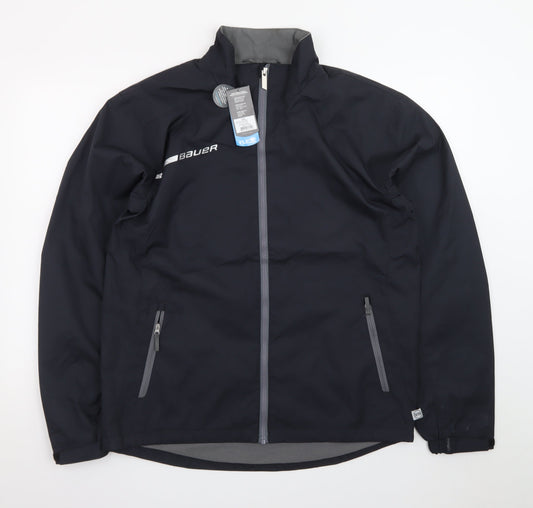 Bauer Men's Black Softshell Hockey Jacket Size S Windproof Water Resistant
