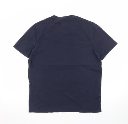 Original Penguin Men's Blue Rainbow Penguin Graphic Cotton T-Shirt M