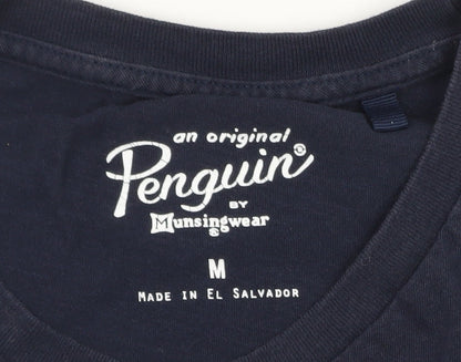 Original Penguin Men's Blue Rainbow Penguin Graphic Cotton T-Shirt M