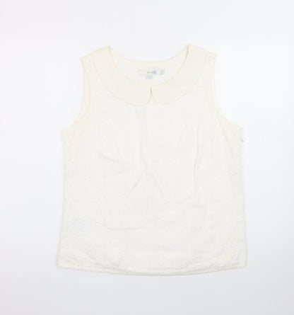 Boden Women's Ivory Sleeveless Lace Blouse Size 14