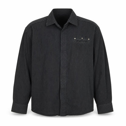 Atlas For Men Black Striped Long Sleeve Button-Up Shirt Size XL
