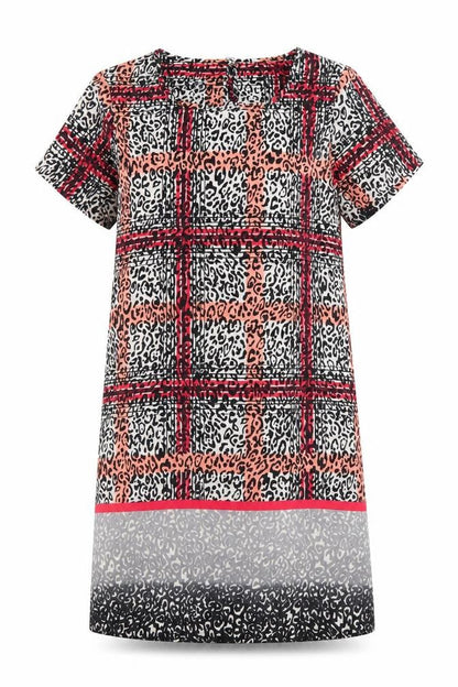Peacocks Women’s Multicoloured Shift Dress Size 16 Short Sleeve