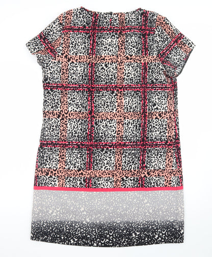 Peacocks Women’s Multicoloured Shift Dress Size 16 Short Sleeve