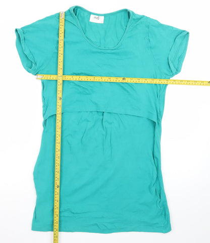 plusS Maternity Green Jersey Short Sleeve T-Shirt Dress Size M