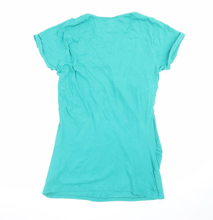 plusS Maternity Green Jersey Short Sleeve T-Shirt Dress Size M