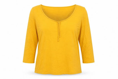 Dorothy Perkins Maternity Yellow Tunic Top UK 10 3/4 Sleeve Cotton