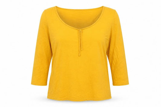 Dorothy Perkins Maternity Yellow Tunic Top UK 10 3/4 Sleeve Cotton