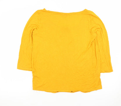 Dorothy Perkins Maternity Yellow Tunic Top UK 10 3/4 Sleeve Cotton