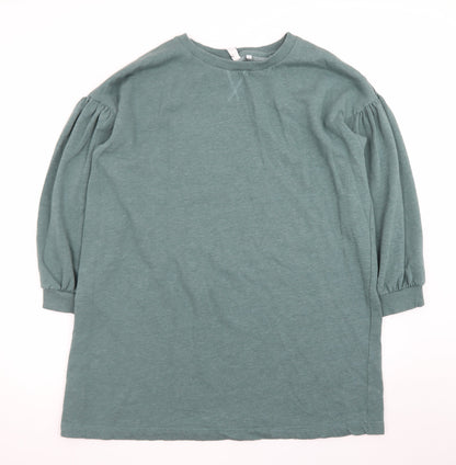 AND/OR Women’s Green Cotton T-Shirt Dress Size 20
