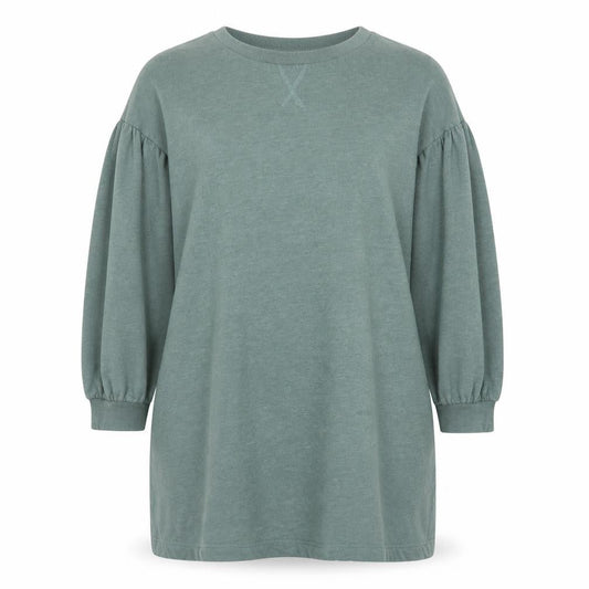 Front view of AND/OR Women’s Green Cotton T-Shirt Dress, size UK 20