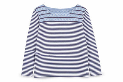 Marks and Spencer Women’s Blue Striped Long Sleeve Boat Neck Top Size 18