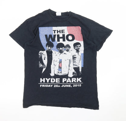 Gildan Men's Black The Who Hyde Park 2015 Band T-Shirt Size M