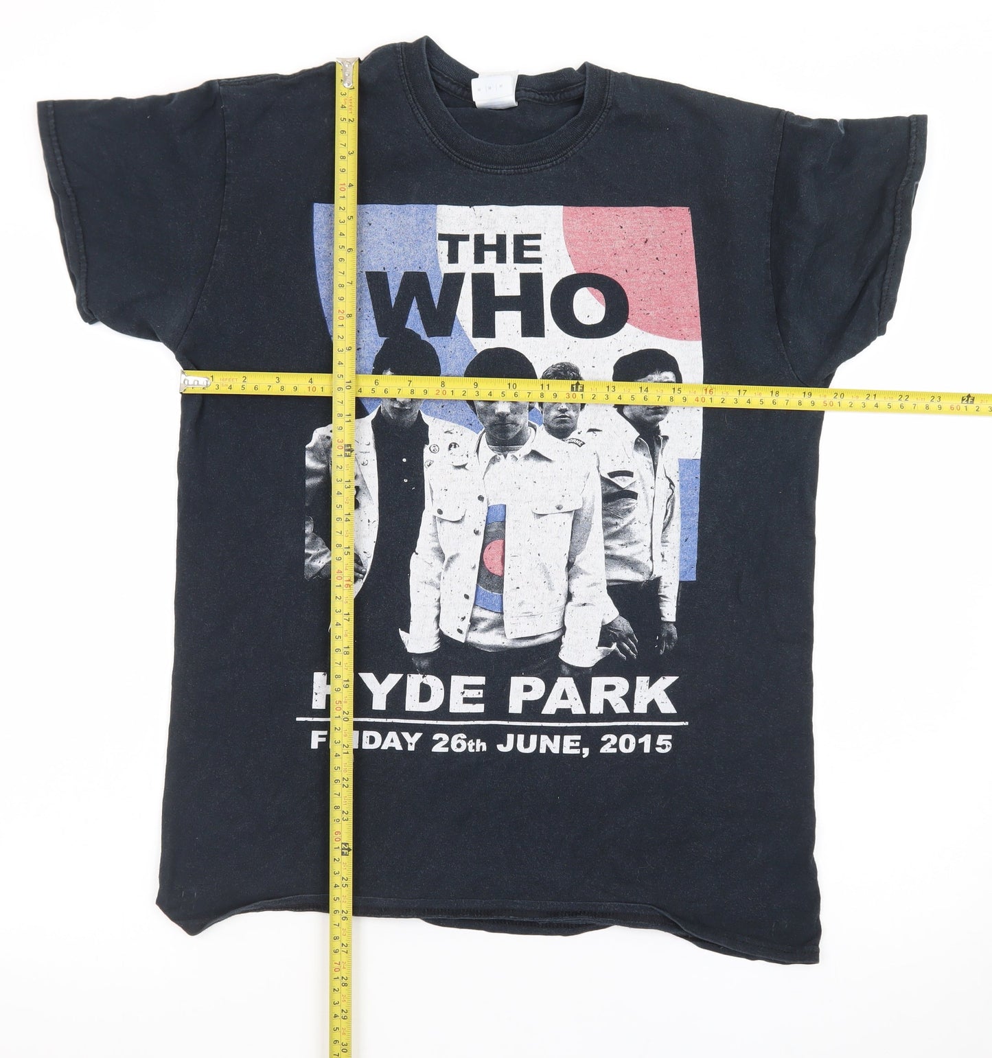 Gildan Men's Black The Who Hyde Park 2015 Band T-Shirt Size M