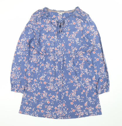 White Stuff Women Blue Floral A-Line Knee Length Dress Size 14
