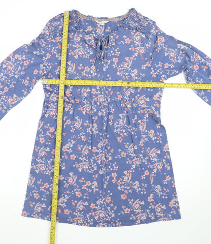 White Stuff Women Blue Floral A-Line Knee Length Dress Size 14