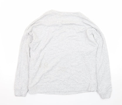 Oasis Women’s Grey Sequin Star Long Sleeve T-Shirt Size S