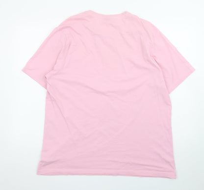 Slazenger Men's Pink Crew Neck Short Sleeve Cotton T-Shirt XL