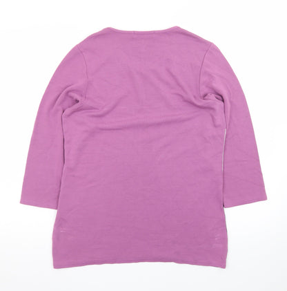 Just Elegance Women's Multicoloured Scoop Neck 3/4 Sleeve Jersey Top Size 18