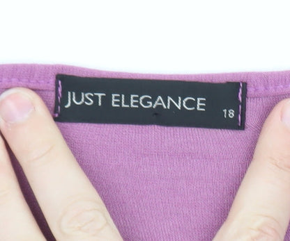 Just Elegance Women's Multicoloured Scoop Neck 3/4 Sleeve Jersey Top Size 18