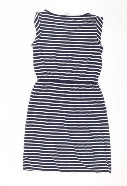Boden Womens Blue Striped Cotton T-Shirt Dress Size 8