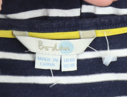 Boden Womens Blue Striped Cotton T-Shirt Dress Size 8