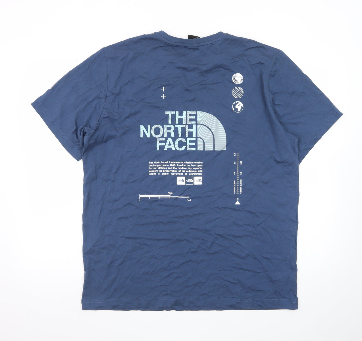 The North Face Men's Blue Graphic Logo Regular Fit Polo L