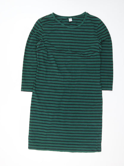 Old Navy Women's Green Striped T-Shirt Dress Size L