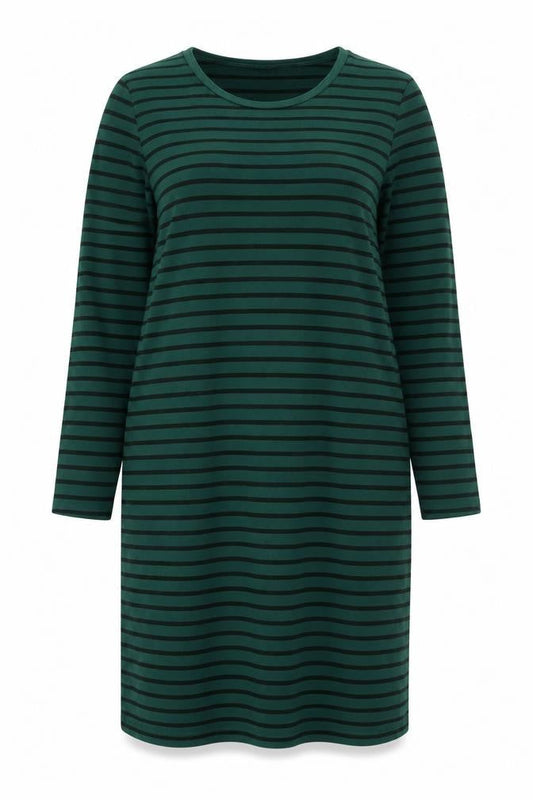 Old Navy Women's Green Striped T-Shirt Dress Size L