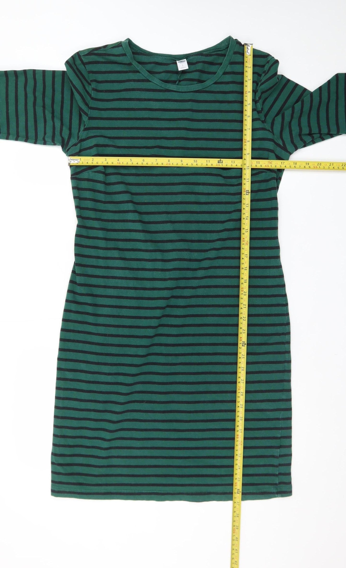 Old Navy Women's Green Striped T-Shirt Dress Size L