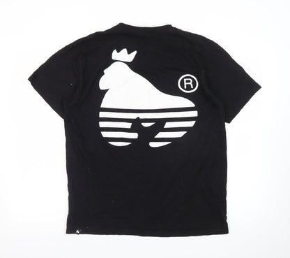 Money Men's Black Cotton Large T-Shirt with Crown Logo Print