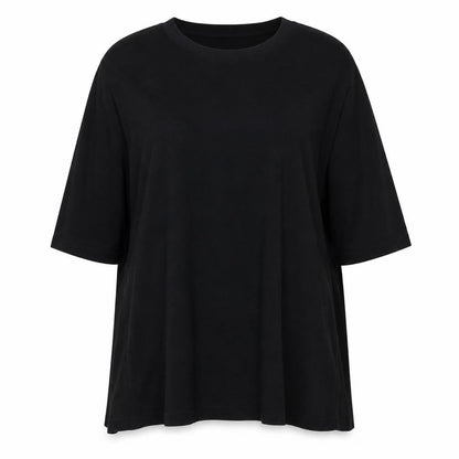 Zara Women’s Black Relaxed 3/4 Sleeve Cotton T-Shirt L