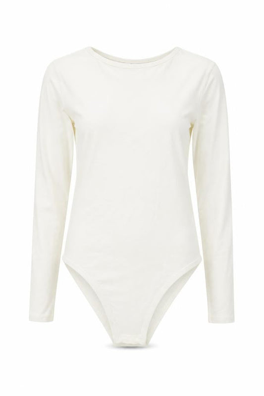 Miss Selfridge Women’s Ivory Long Sleeve Slim Fit Bodysuit UK 8